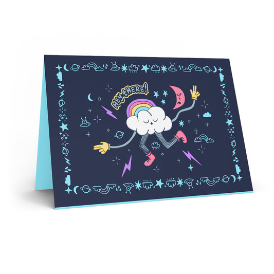 Colourful and Cute Thunder Cloud Greeting Card