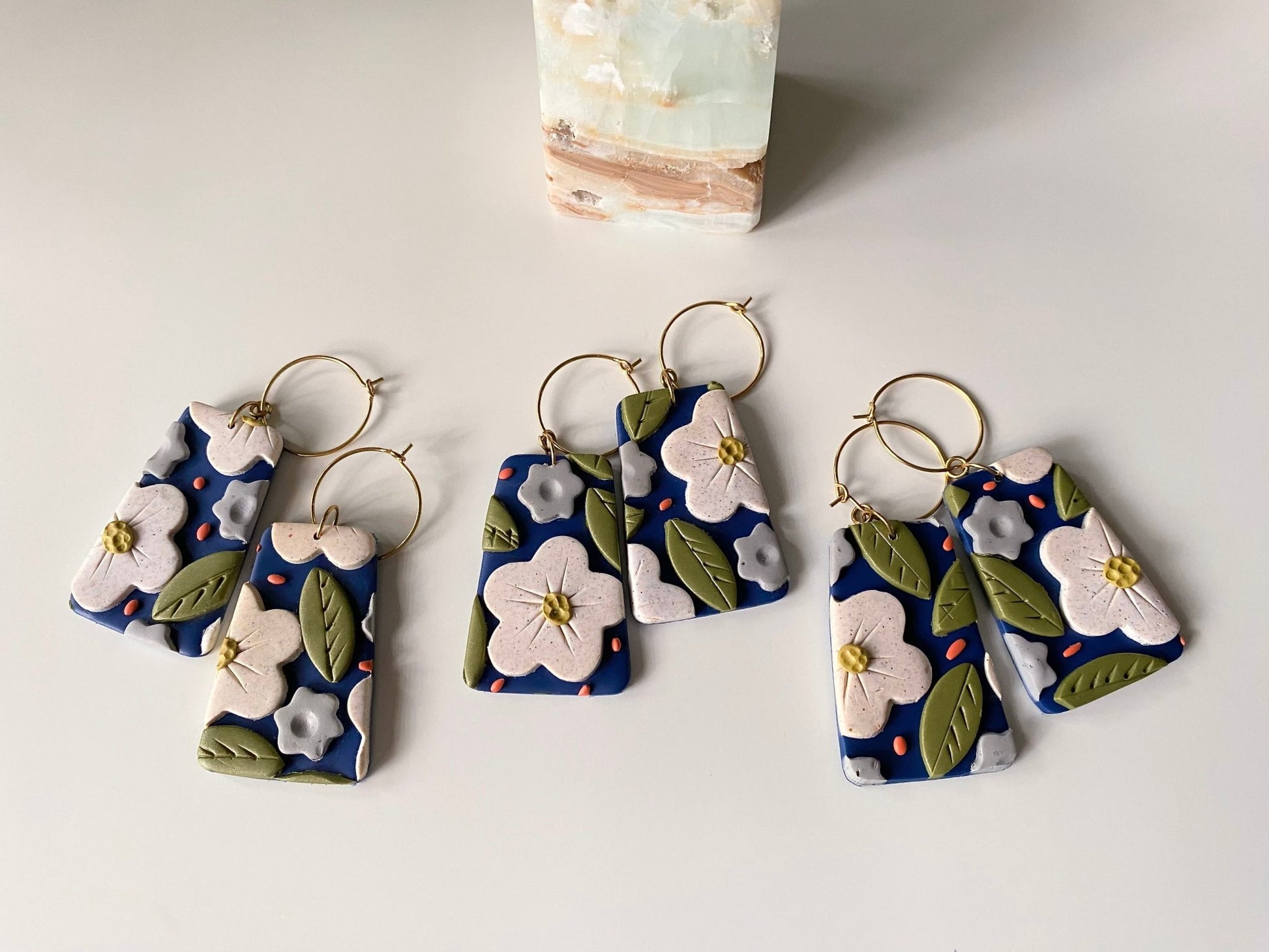 Handmade Vintage Style Floral Earrings | Pretty Flower Earrings | Mothers Day Gift Idea | Feminine Dangle Hoop Earrings for Her - Gail's Design Studio