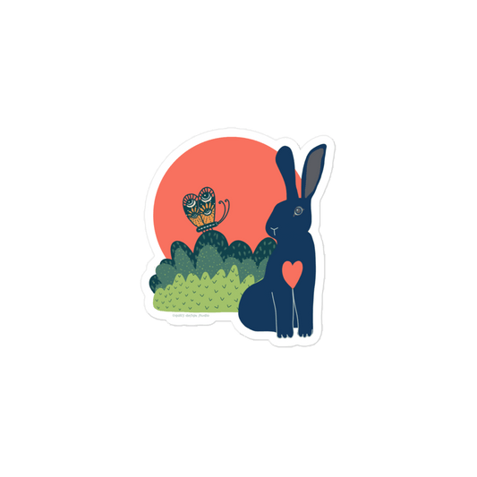 Hare and Butterfly under the Strawberry Moon - Gail's Design Studio