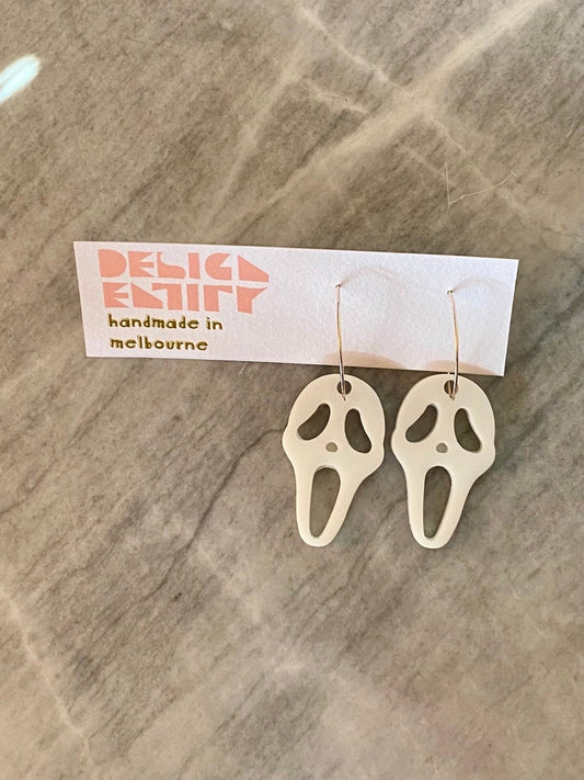 Holographic Ghostface earrings - Gail's Design Studio