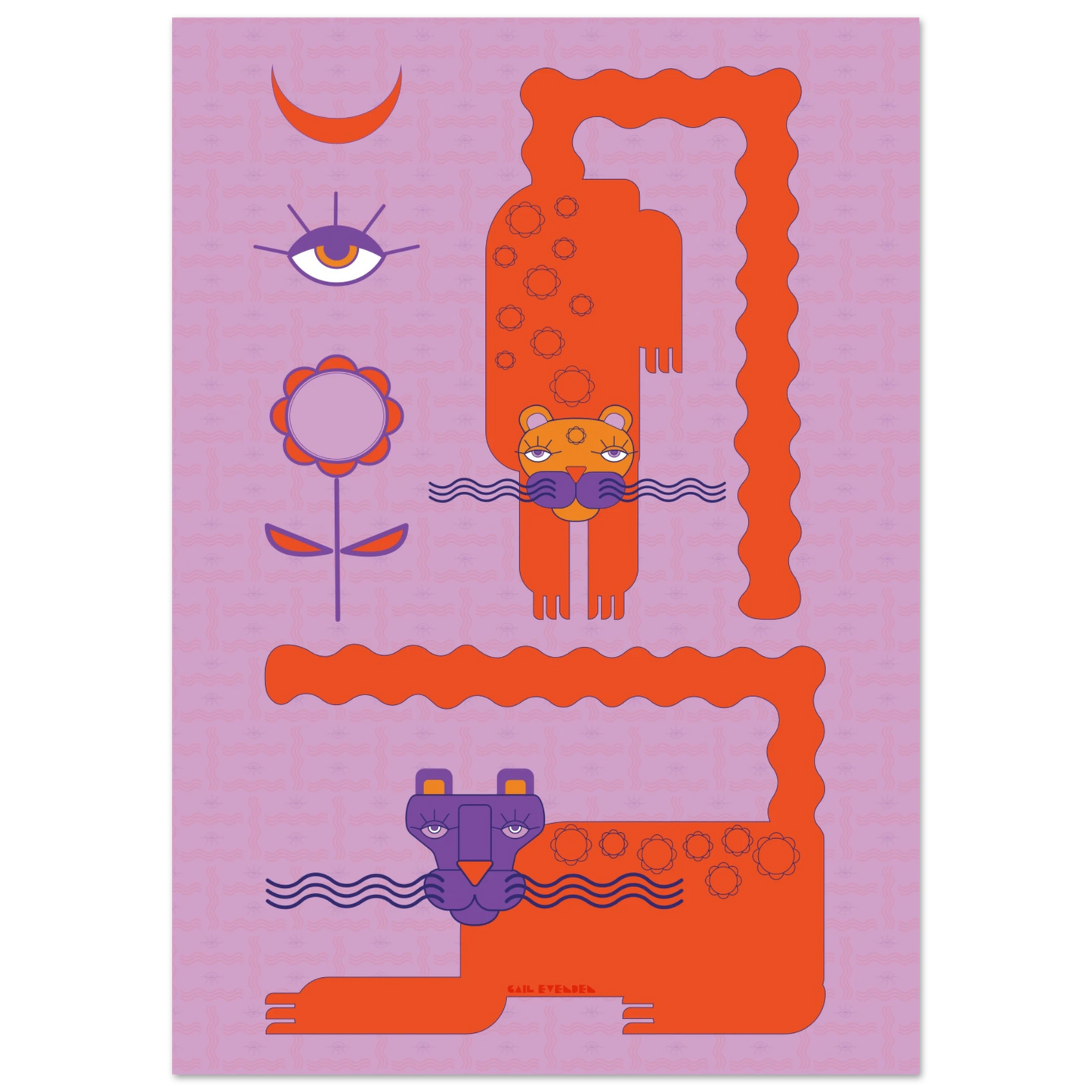 magical-snowcats-fine-art-print-party-brights-mystical-animal-wall-art-gail-evenden